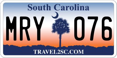 SC license plate MRY076