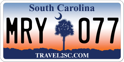 SC license plate MRY077