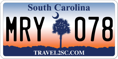 SC license plate MRY078