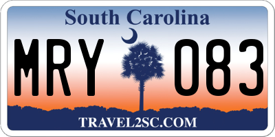 SC license plate MRY083