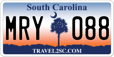 SC license plate MRY088