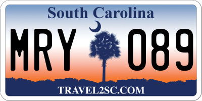 SC license plate MRY089