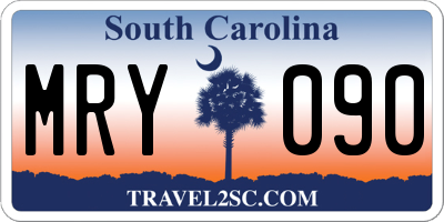 SC license plate MRY090
