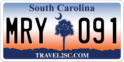SC license plate MRY091