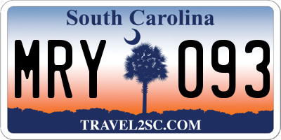 SC license plate MRY093