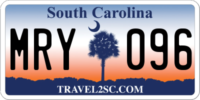 SC license plate MRY096