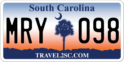 SC license plate MRY098