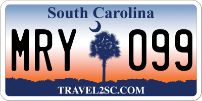 SC license plate MRY099