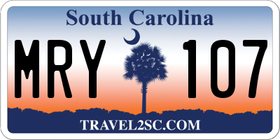 SC license plate MRY107