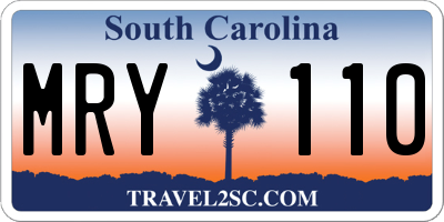 SC license plate MRY110