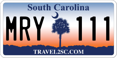 SC license plate MRY111