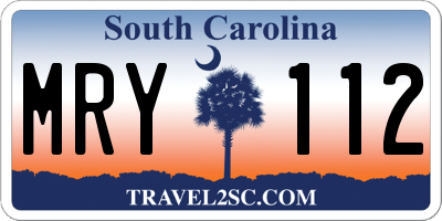 SC license plate MRY112