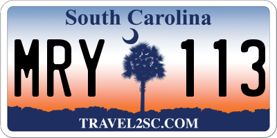 SC license plate MRY113