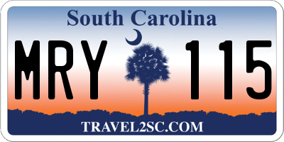SC license plate MRY115