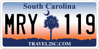 SC license plate MRY119
