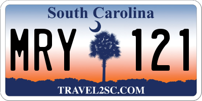 SC license plate MRY121