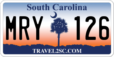 SC license plate MRY126