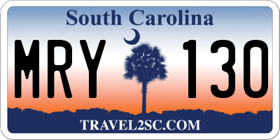 SC license plate MRY130