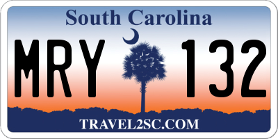 SC license plate MRY132