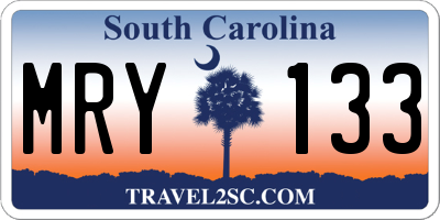 SC license plate MRY133
