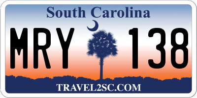 SC license plate MRY138