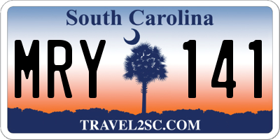 SC license plate MRY141