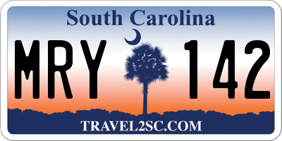 SC license plate MRY142