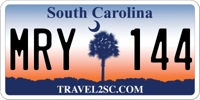 SC license plate MRY144