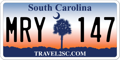 SC license plate MRY147