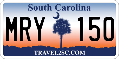 SC license plate MRY150
