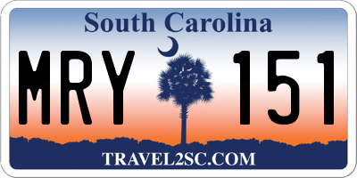 SC license plate MRY151