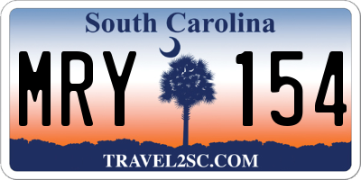 SC license plate MRY154
