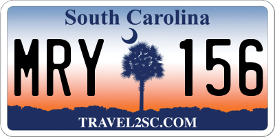 SC license plate MRY156