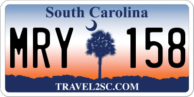 SC license plate MRY158