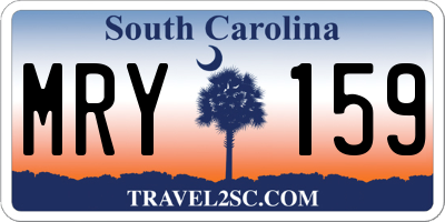 SC license plate MRY159