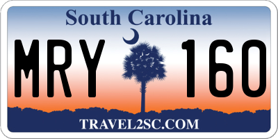 SC license plate MRY160