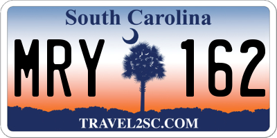 SC license plate MRY162