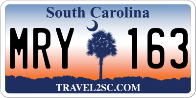 SC license plate MRY163