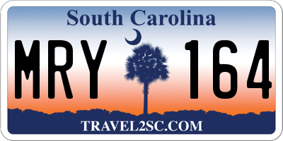 SC license plate MRY164