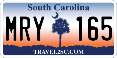 SC license plate MRY165