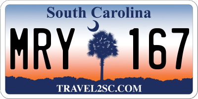 SC license plate MRY167