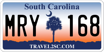 SC license plate MRY168