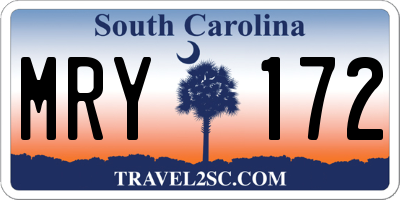 SC license plate MRY172
