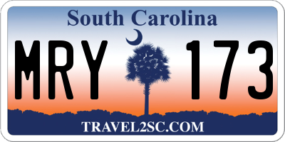 SC license plate MRY173