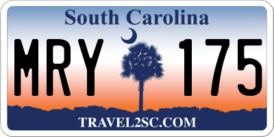 SC license plate MRY175