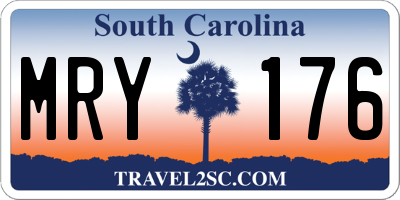 SC license plate MRY176