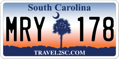 SC license plate MRY178
