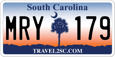 SC license plate MRY179