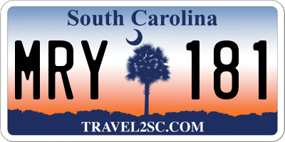 SC license plate MRY181