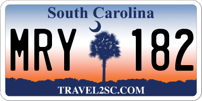 SC license plate MRY182